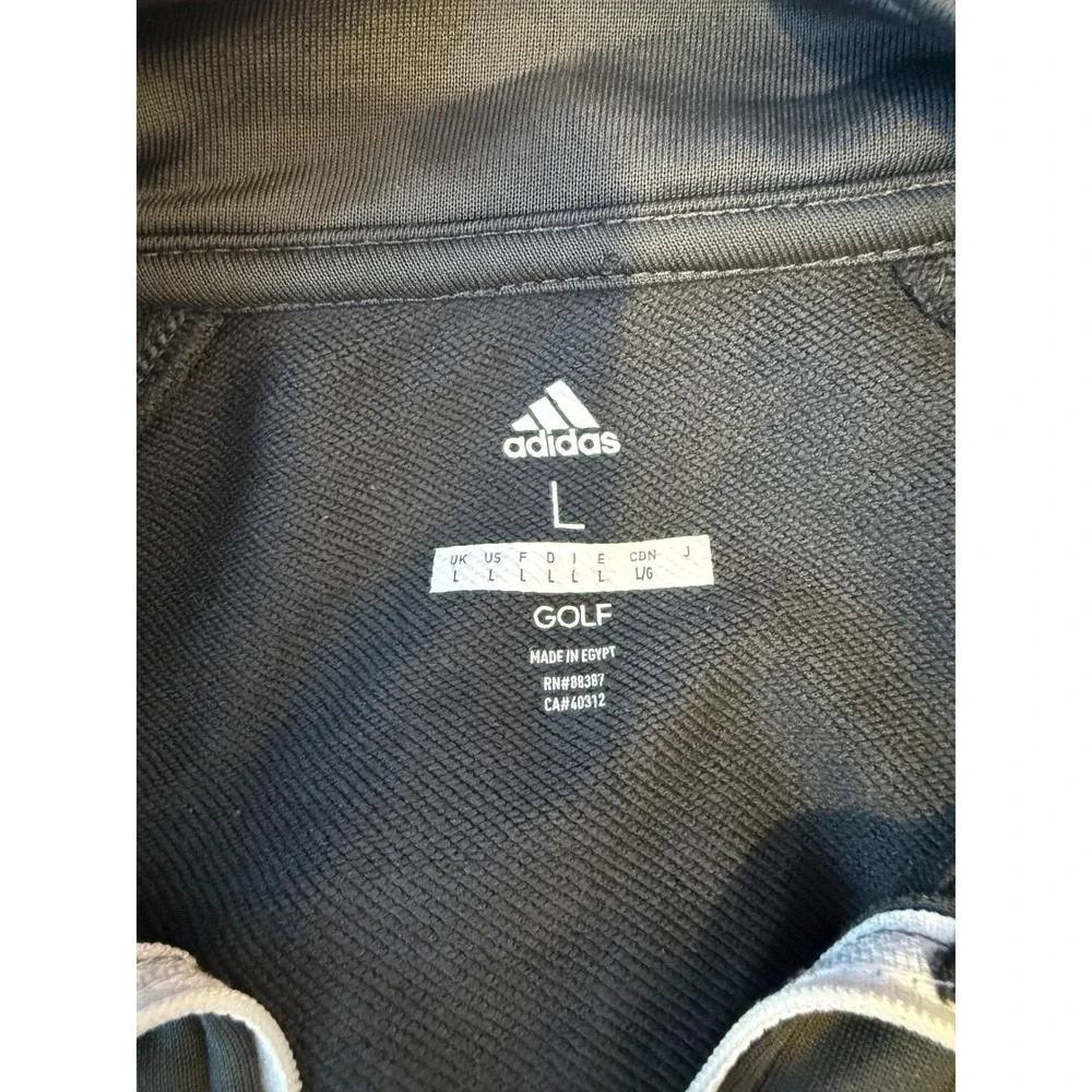 Adidas‎ Golf Mens 1/4 Zip Pullover Long Sleeve Gray Size L Polyester